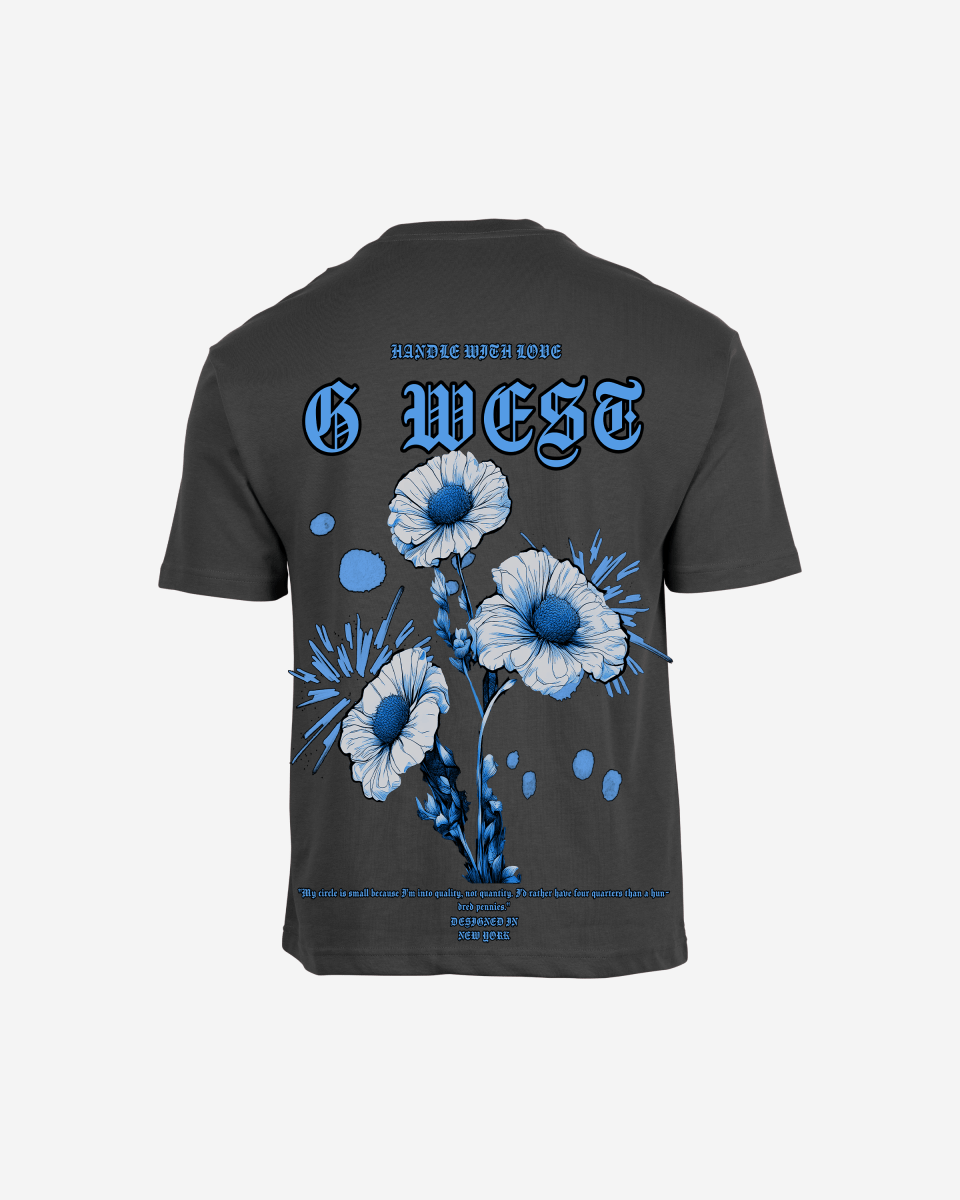 G West Mens Oversized Blue Garden Tee