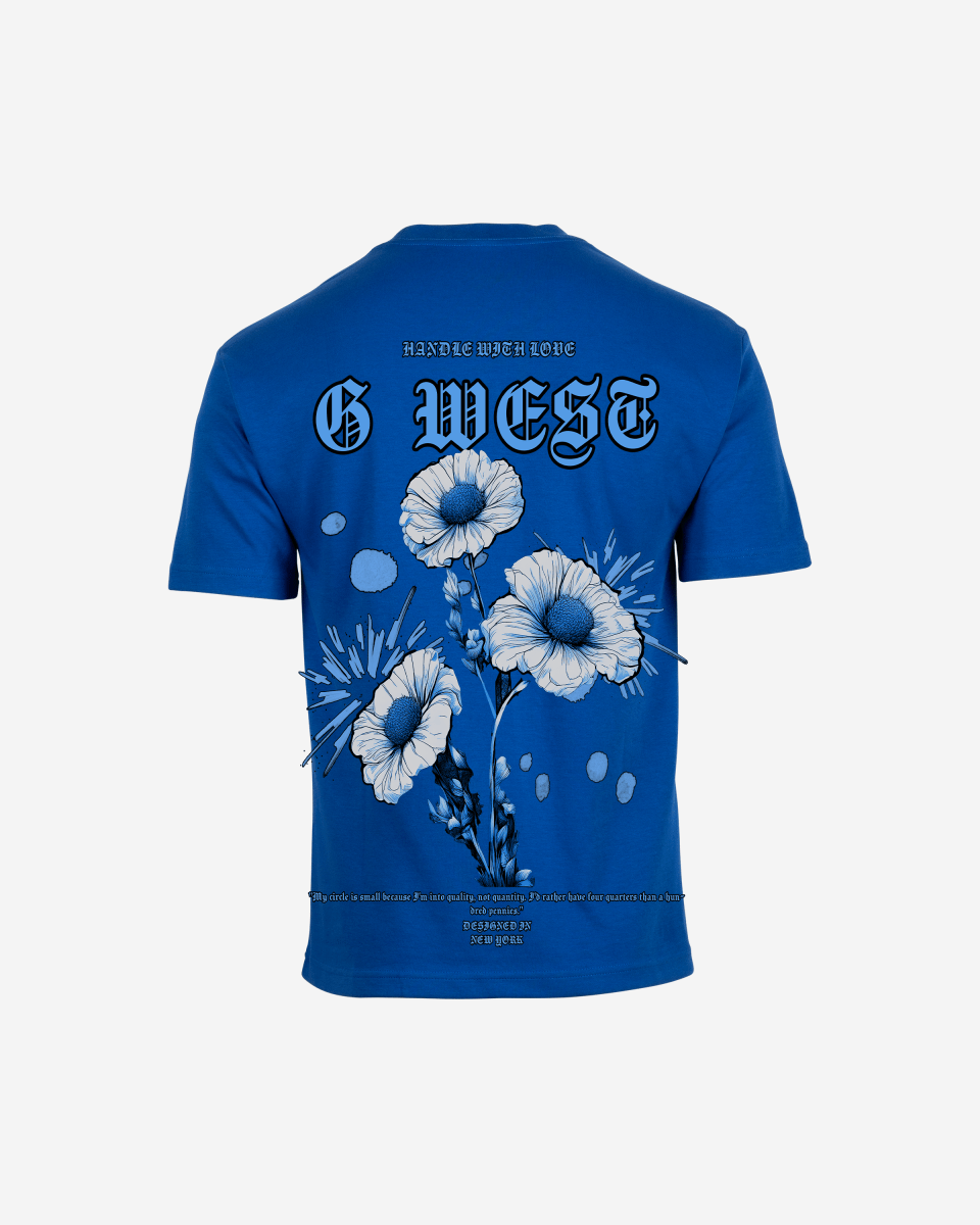 G West Mens Oversized Blue Garden Tee