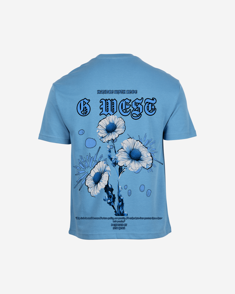 G West Mens Oversized Blue Garden Tee