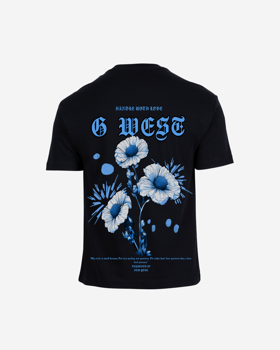 G West Mens Oversized Blue Garden Tee