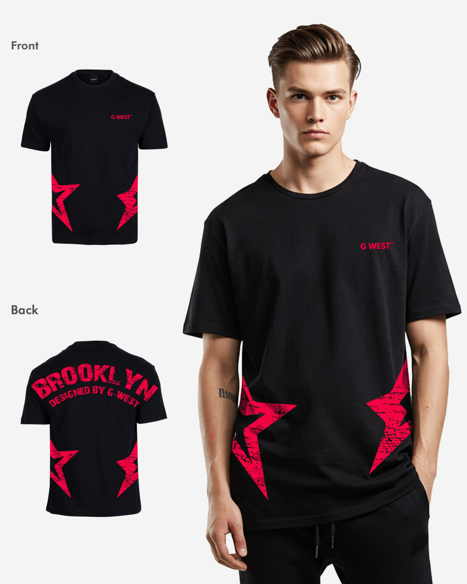 G West Mens Oversized Brooklyn Arch Logo Tee