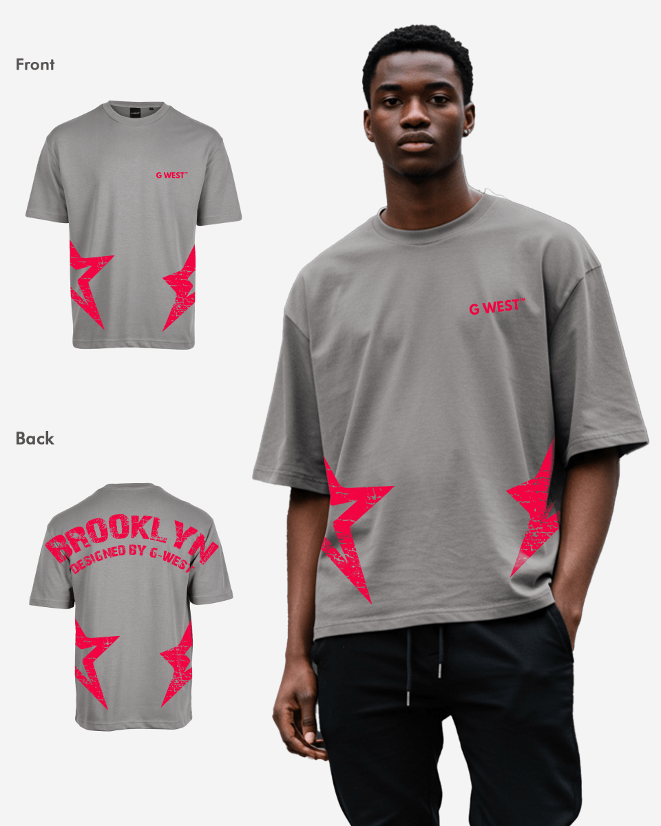 G West Mens Oversized Brooklyn Arch Logo Tee