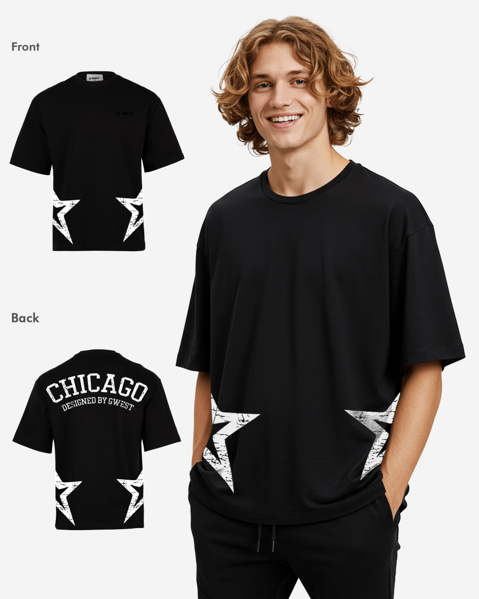 G West Mens Oversized Chicago Arch Logo Tee