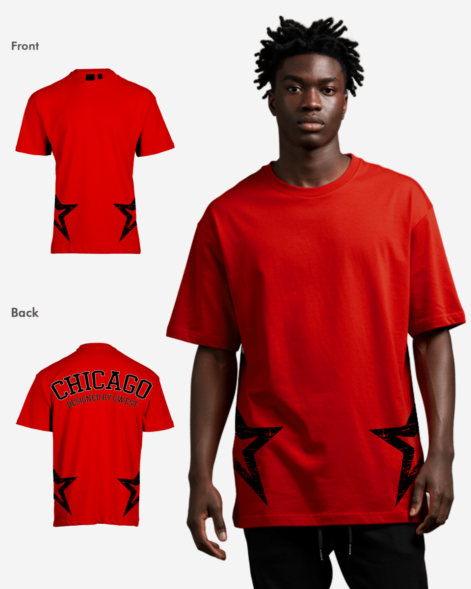 G West Mens Oversized Chicago Arch Logo Tee