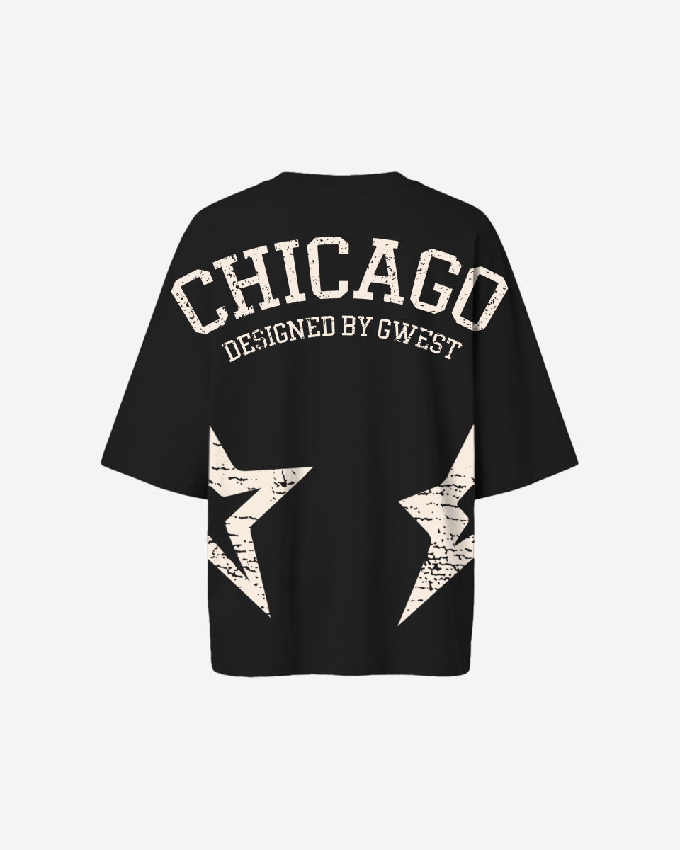 G West Womens Oversized Chicago Arch Logo Tee