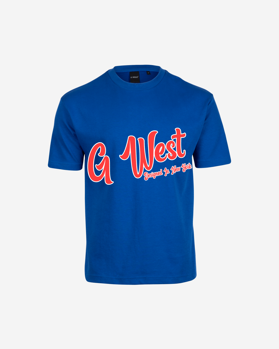 G West Mens Oversized Cursive Logo Black Tee