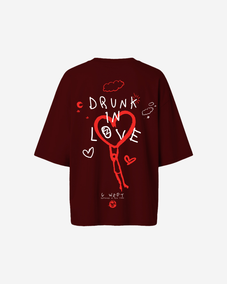 G West Womens Oversized Drunk In Love Tee