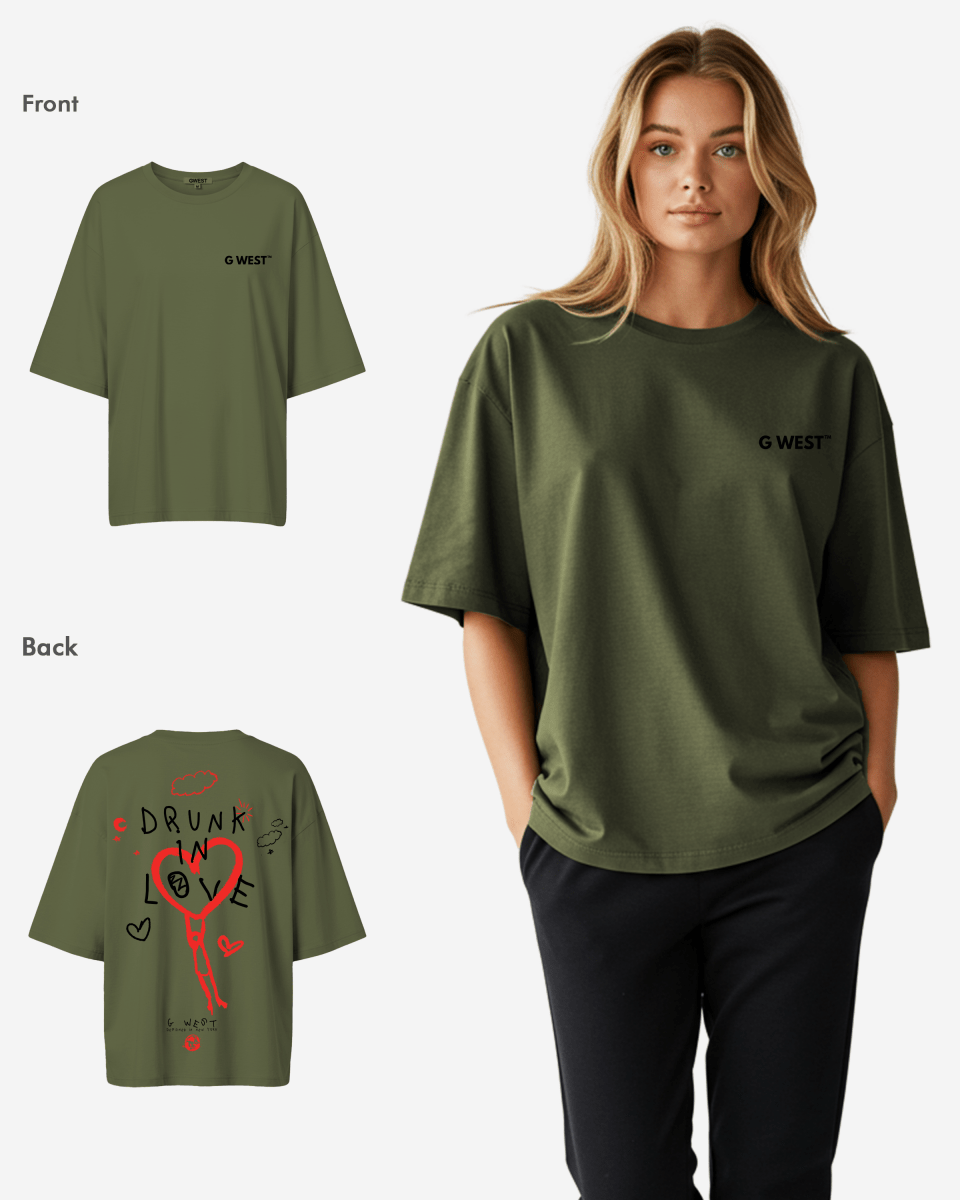 G West Womens Oversized Drunk In Love Tee