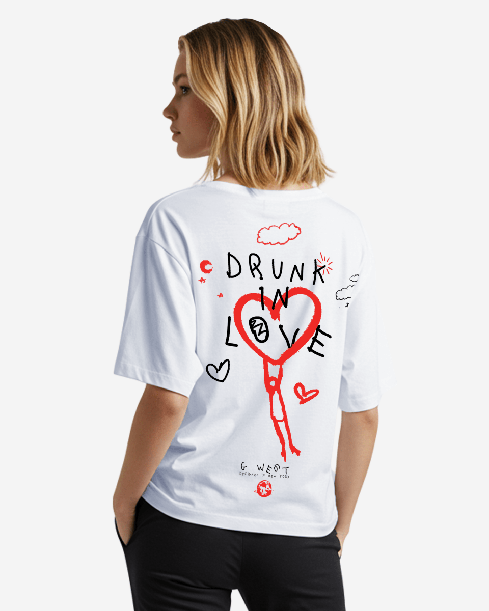 G West Womens Oversized Drunk In Love Tee