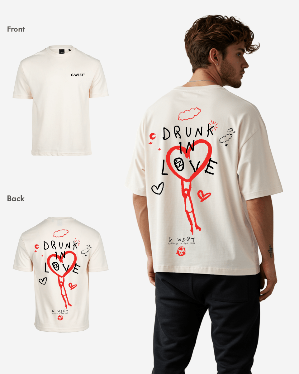 G West Mens Oversized Drunk In Love Tee