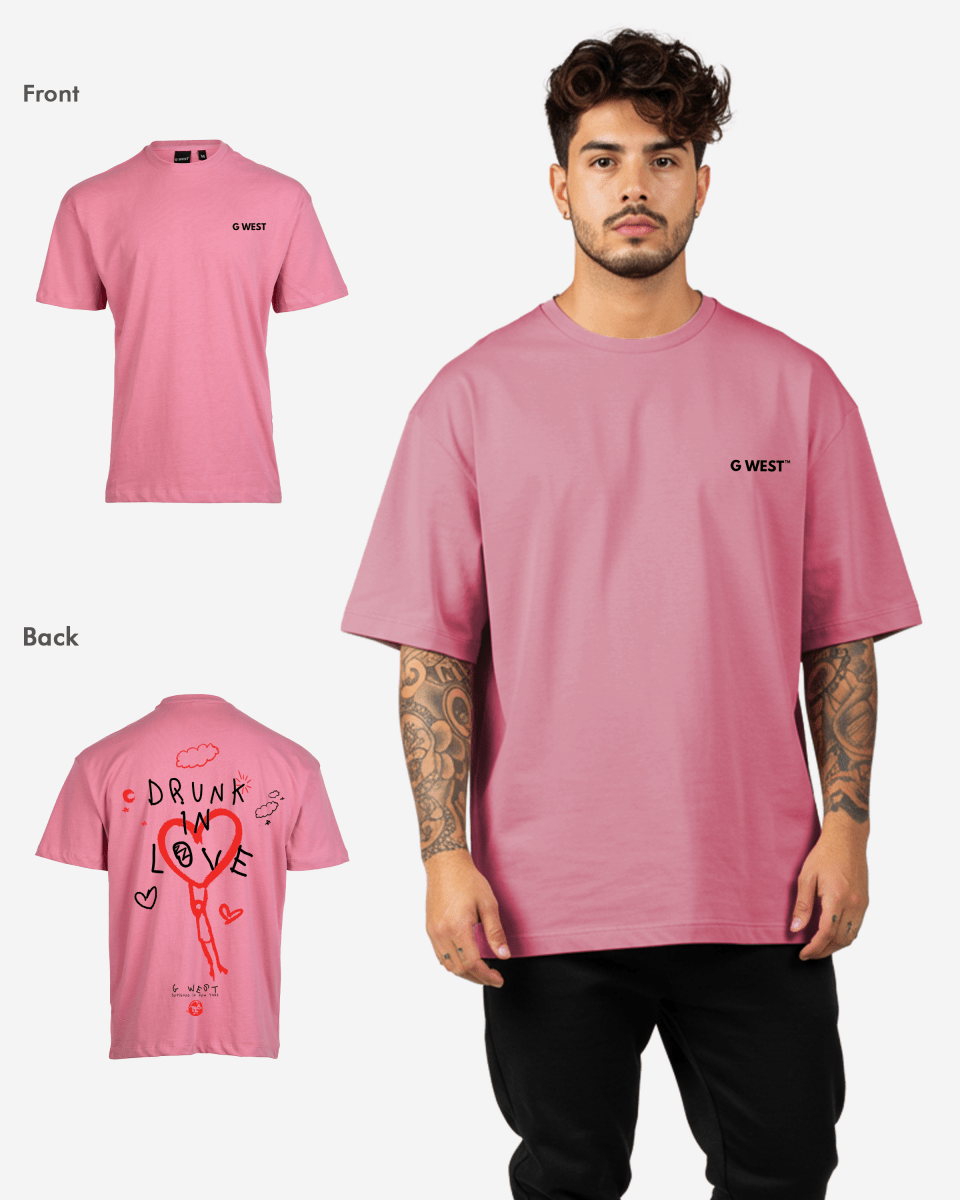 G West Mens Oversized Drunk In Love Tee