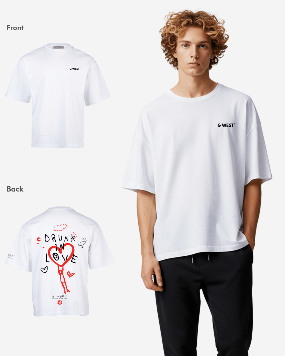 G West Mens Oversized Drunk In Love Tee