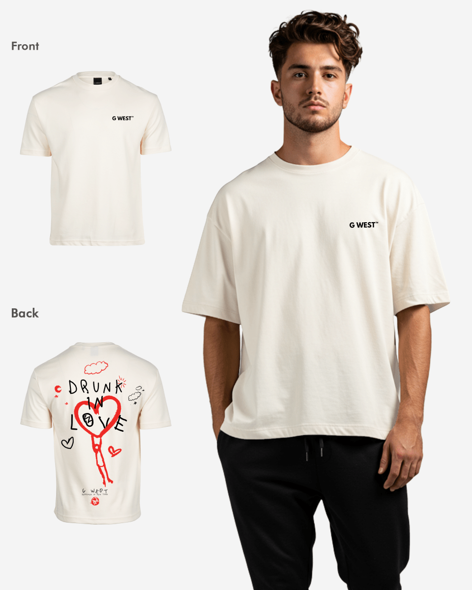 G West Mens Oversized Drunk In Love Tee