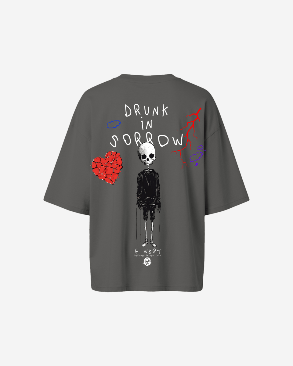 G West Womens Oversized Drunk In Sorrow Tee