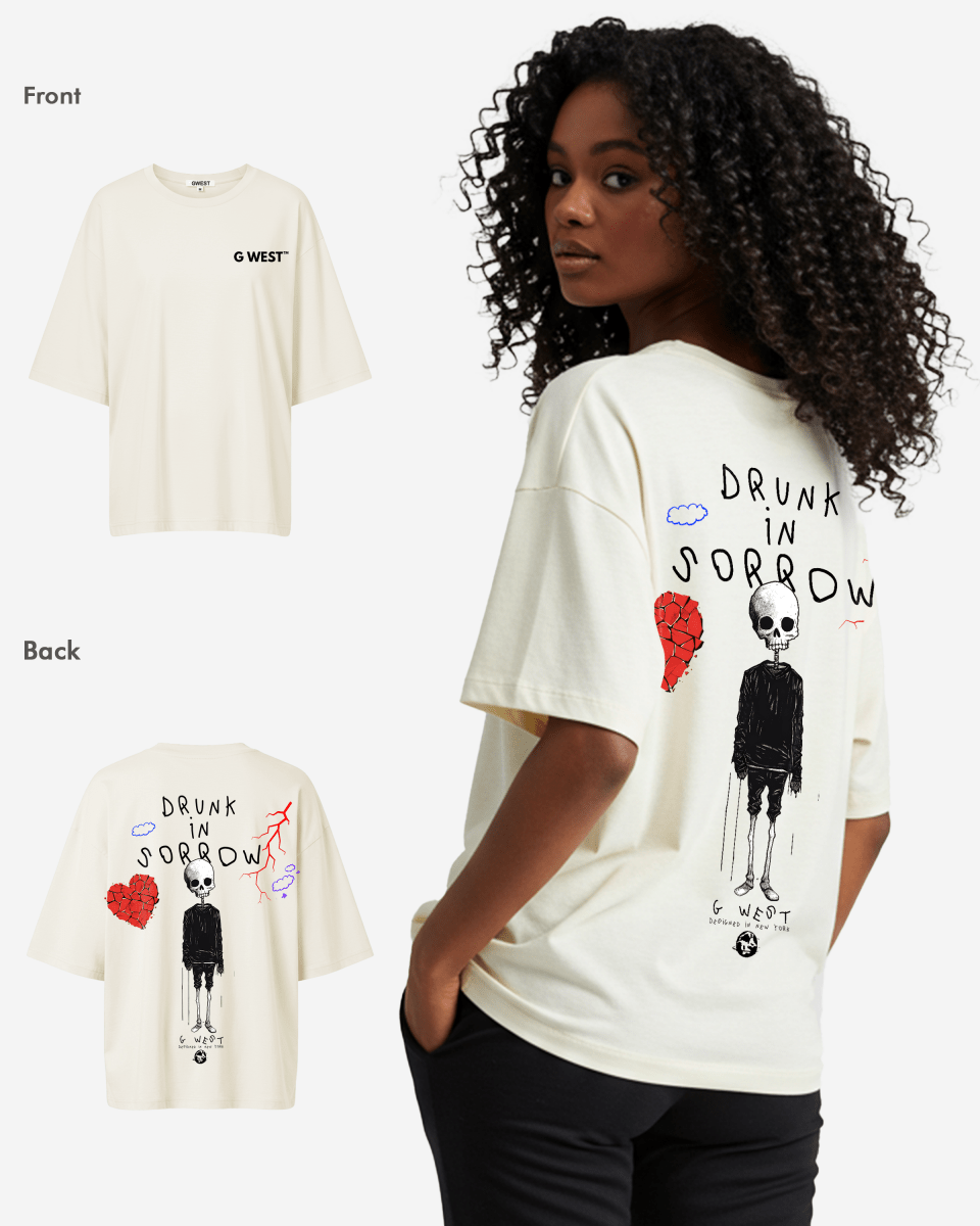 G West Womens Oversized Drunk In Sorrow Tee