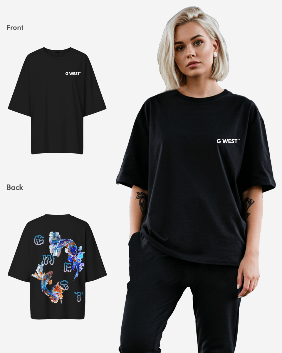 G West Womens Oversized Fish Lifestyle T Shirt