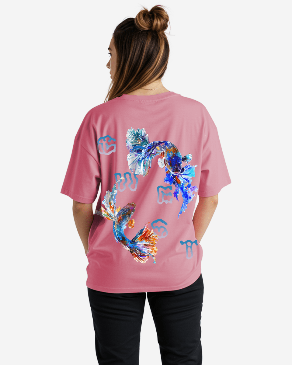 G West Womens Oversized Fish Lifestyle T Shirt