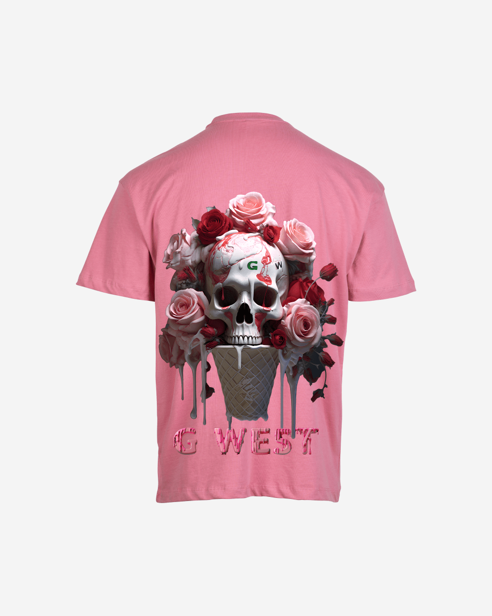 G West Mens Oversized Ice Cream Skull Tee