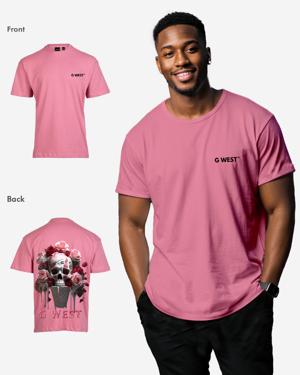 G West Mens Oversized Ice Cream Skull Tee