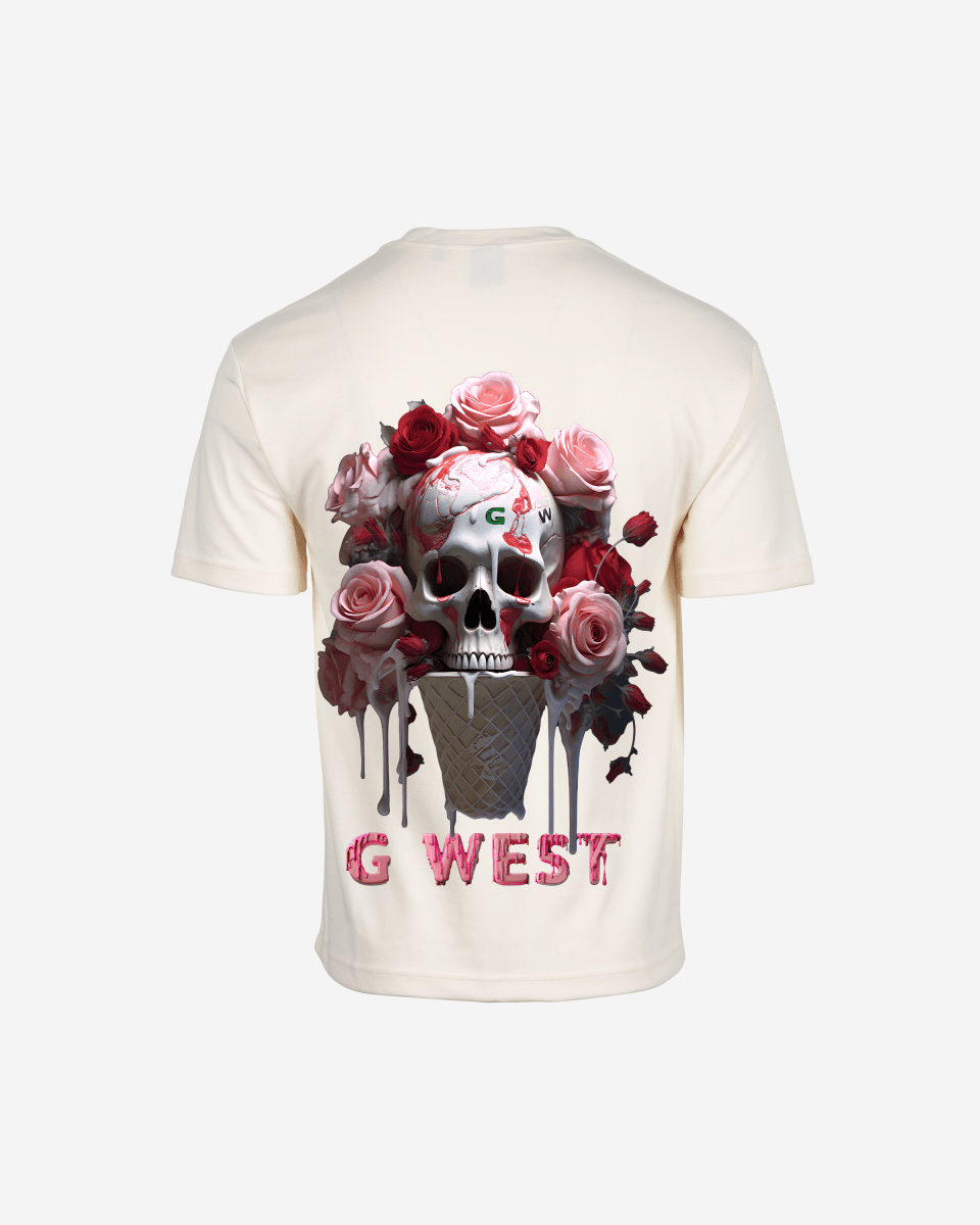 G West Mens Oversized Ice Cream Skull Tee