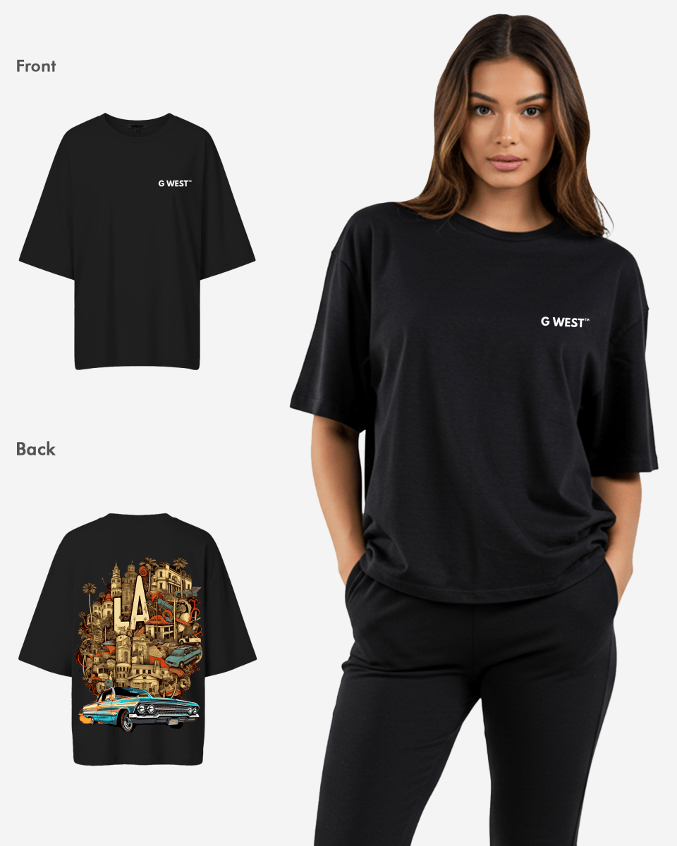 G West Womens Oversized La Culture Tee