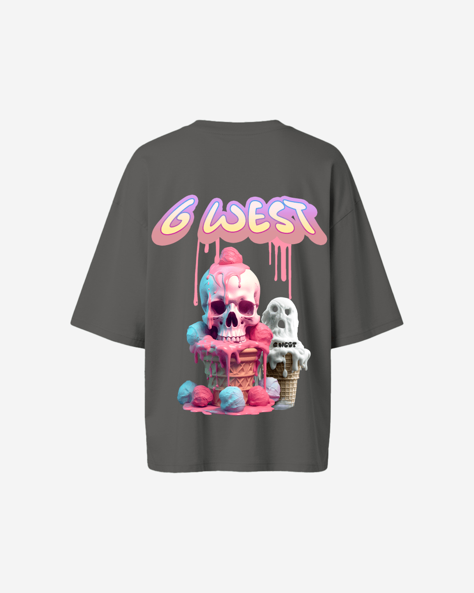 G West Womens Oversized Melting Ice Cream Tee