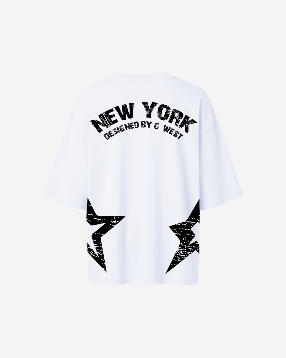 G West Womens Oversized New York Arch Logo Tee