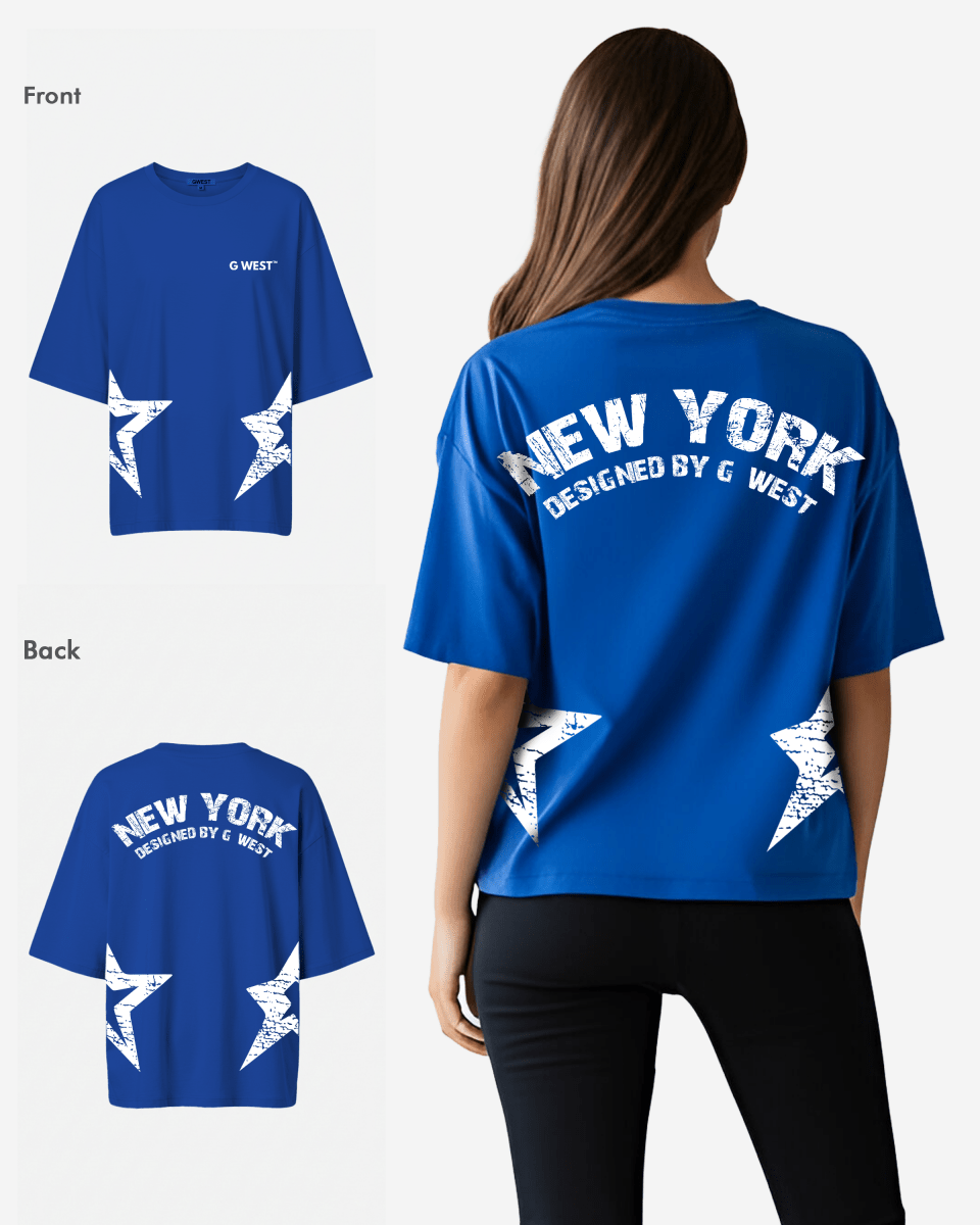 G West Womens Oversized New York Arch Logo Tee