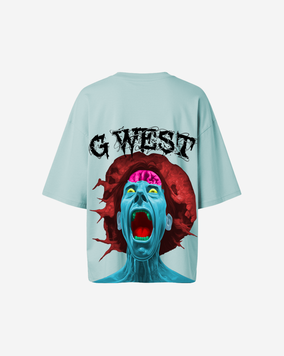 G West Womens Oversized Premium Erupt Brain T-Shirt