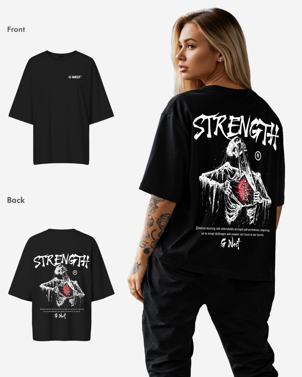 G West Womens Oversized Ripping Skeleton Tee