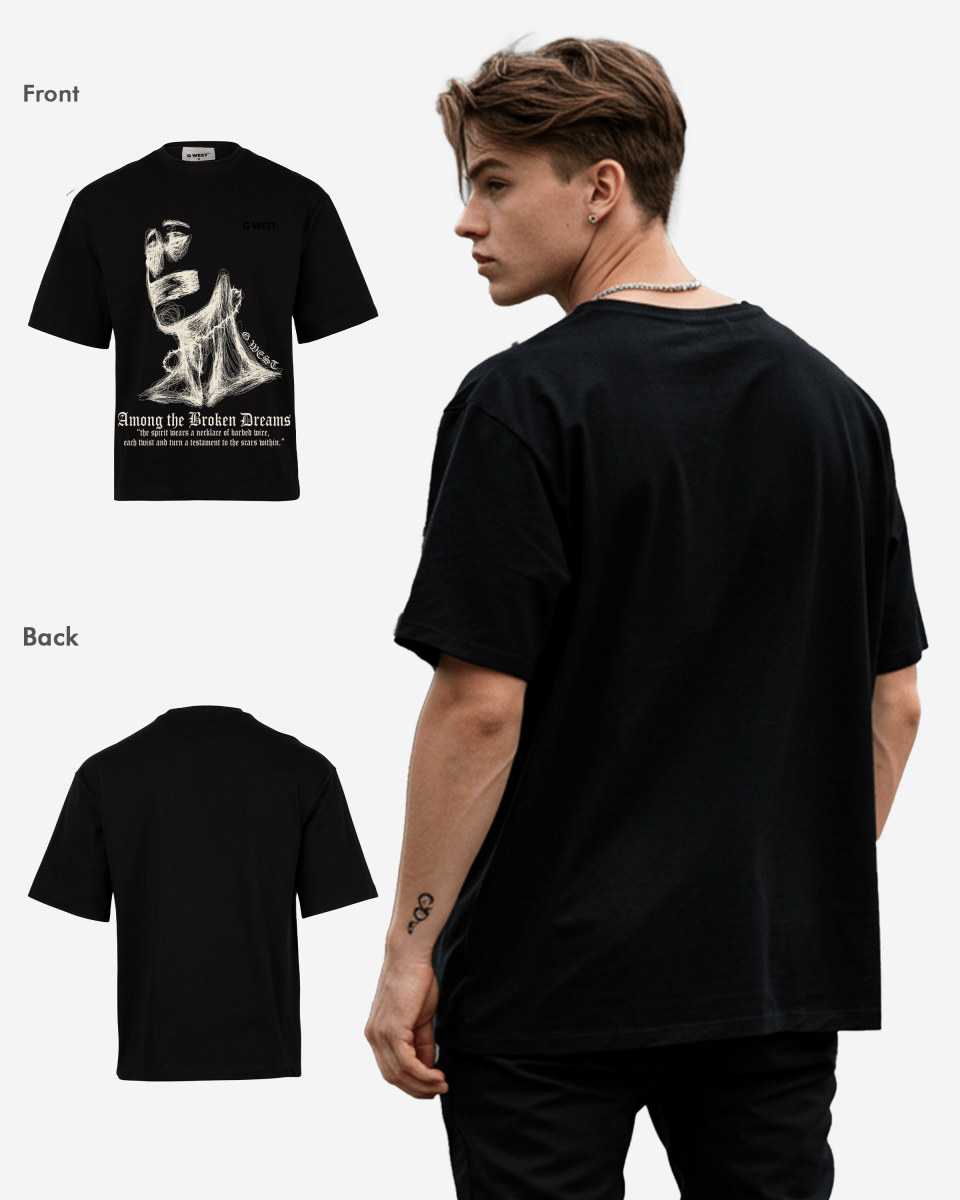 G West Oversized Sinner Black T-Shirt Mens