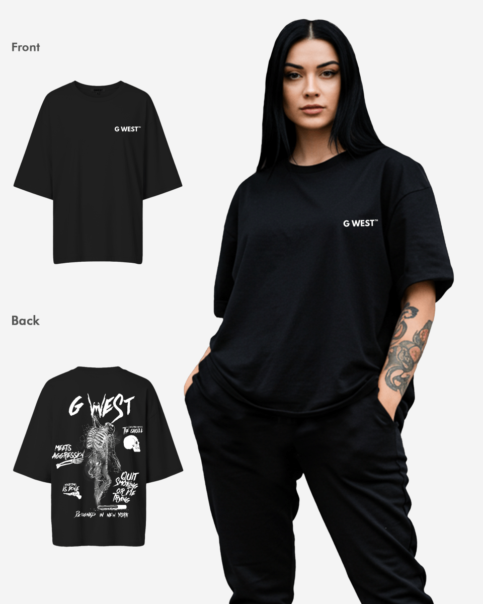 G West Oversized Smoke Skeleton Tee - Women