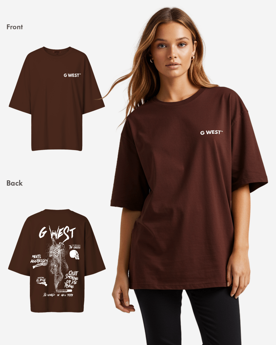 G West Oversized Smoke Skeleton Tee - Women