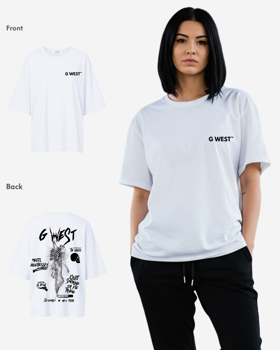 G West Oversized Smoke Skeleton Tee - Women