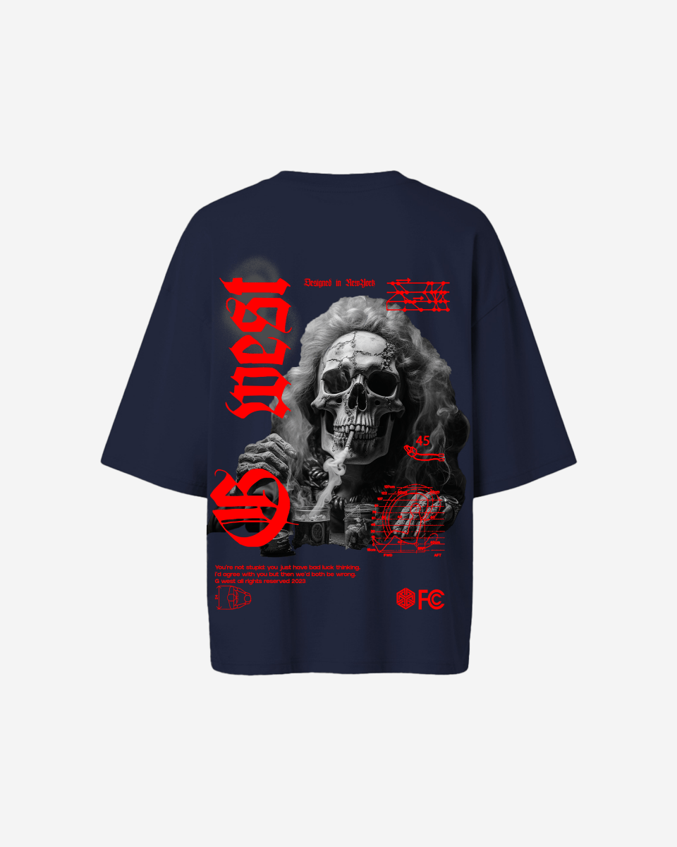 G West Oversized Smoke Skull Tee - Women