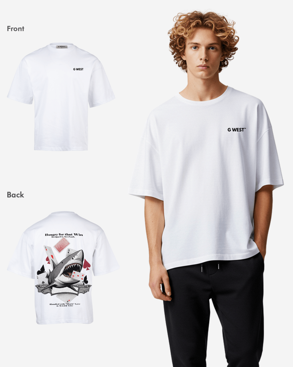 G West Oversized Spade Of Sharks T Shirt Mens