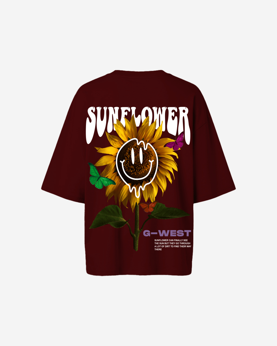 G West Womens Oversized Sunflower Tee