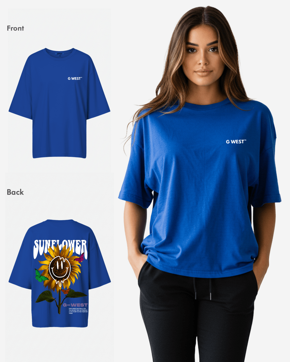 G West Womens Oversized Sunflower Tee