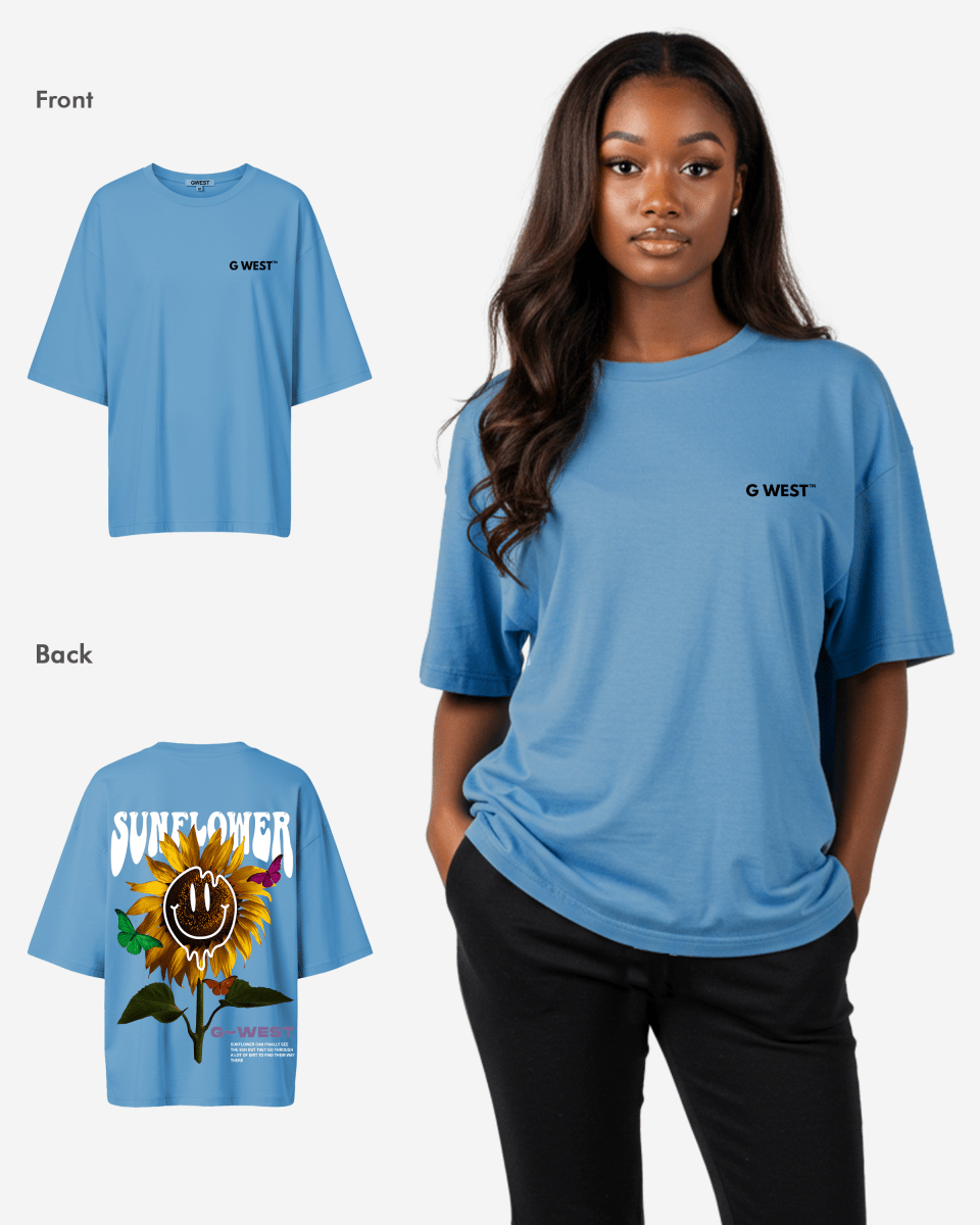 G West Womens Oversized Sunflower Tee