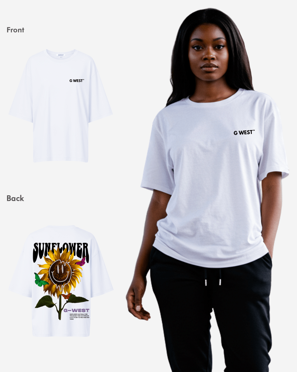 G West Womens Oversized Sunflower Tee