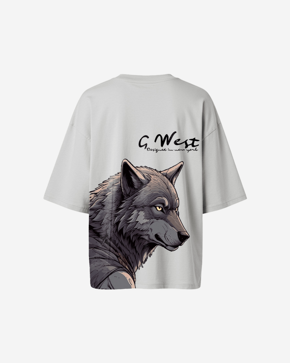 G West Womens Oversized Wolf T Shirt