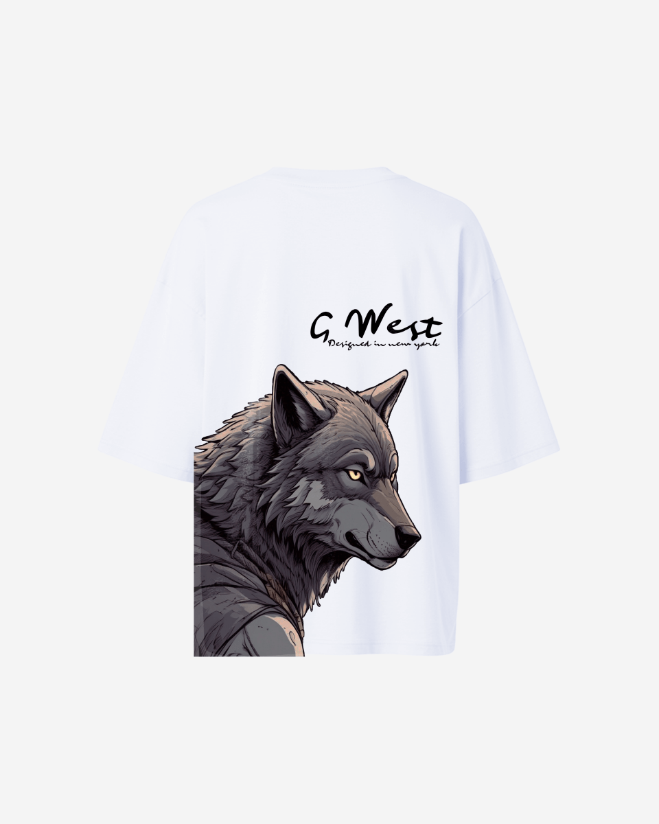 G West Womens Oversized Wolf T Shirt