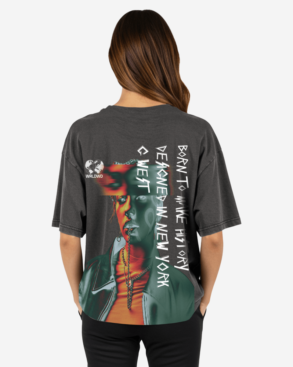 G West Womens Oversized World Wide Chain Tee