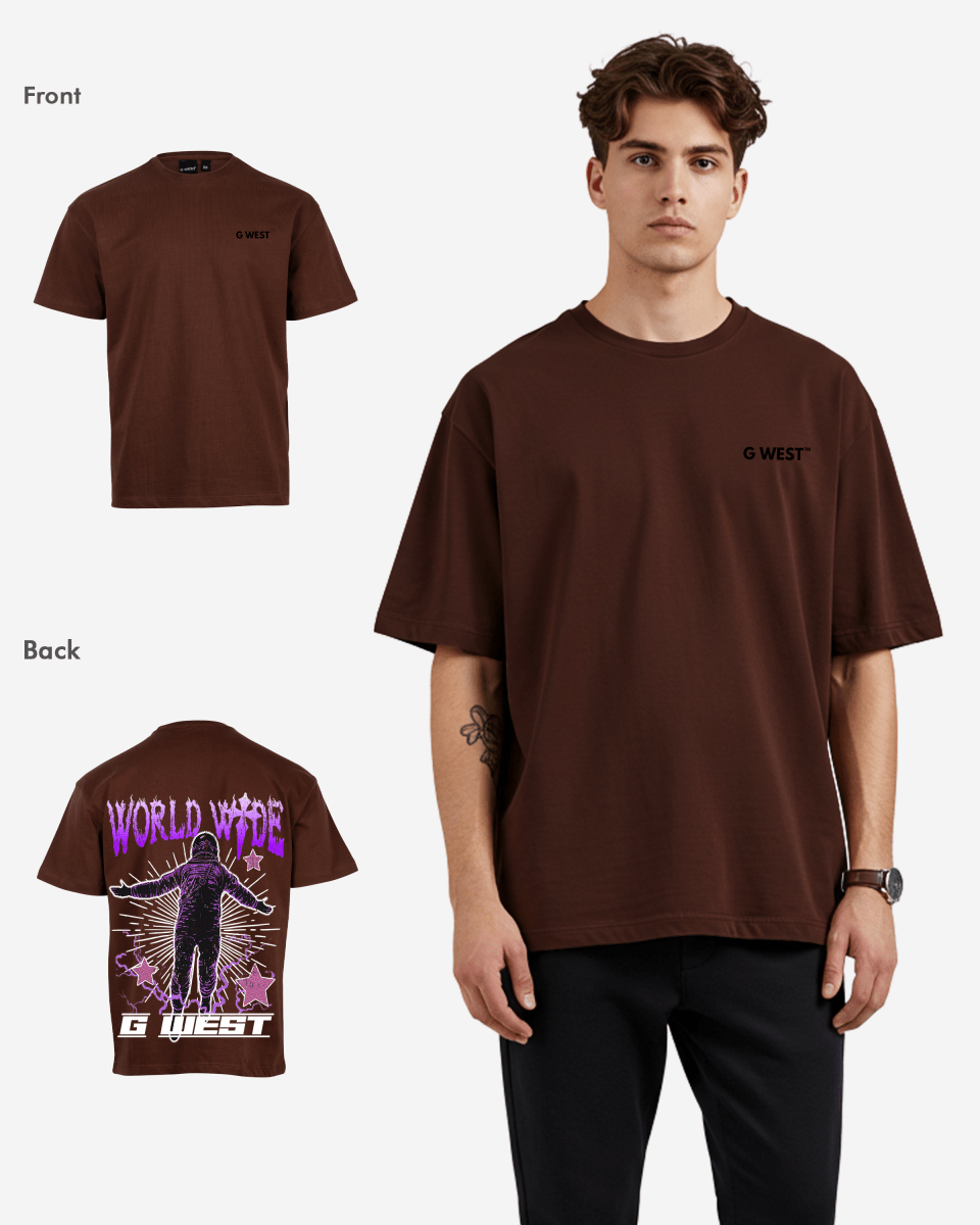 G West Mens Oversized World Wide Star Tee