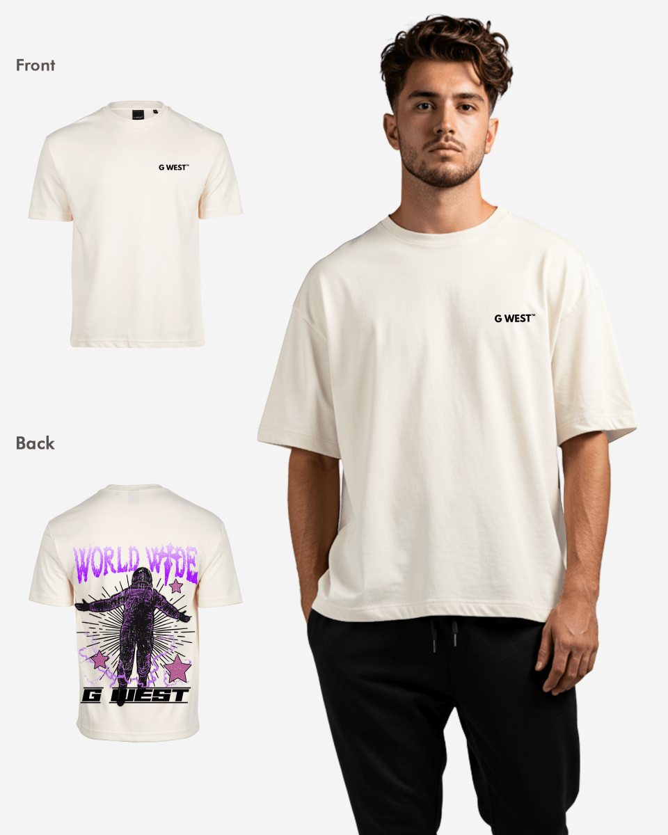 G West Mens Oversized World Wide Star Tee