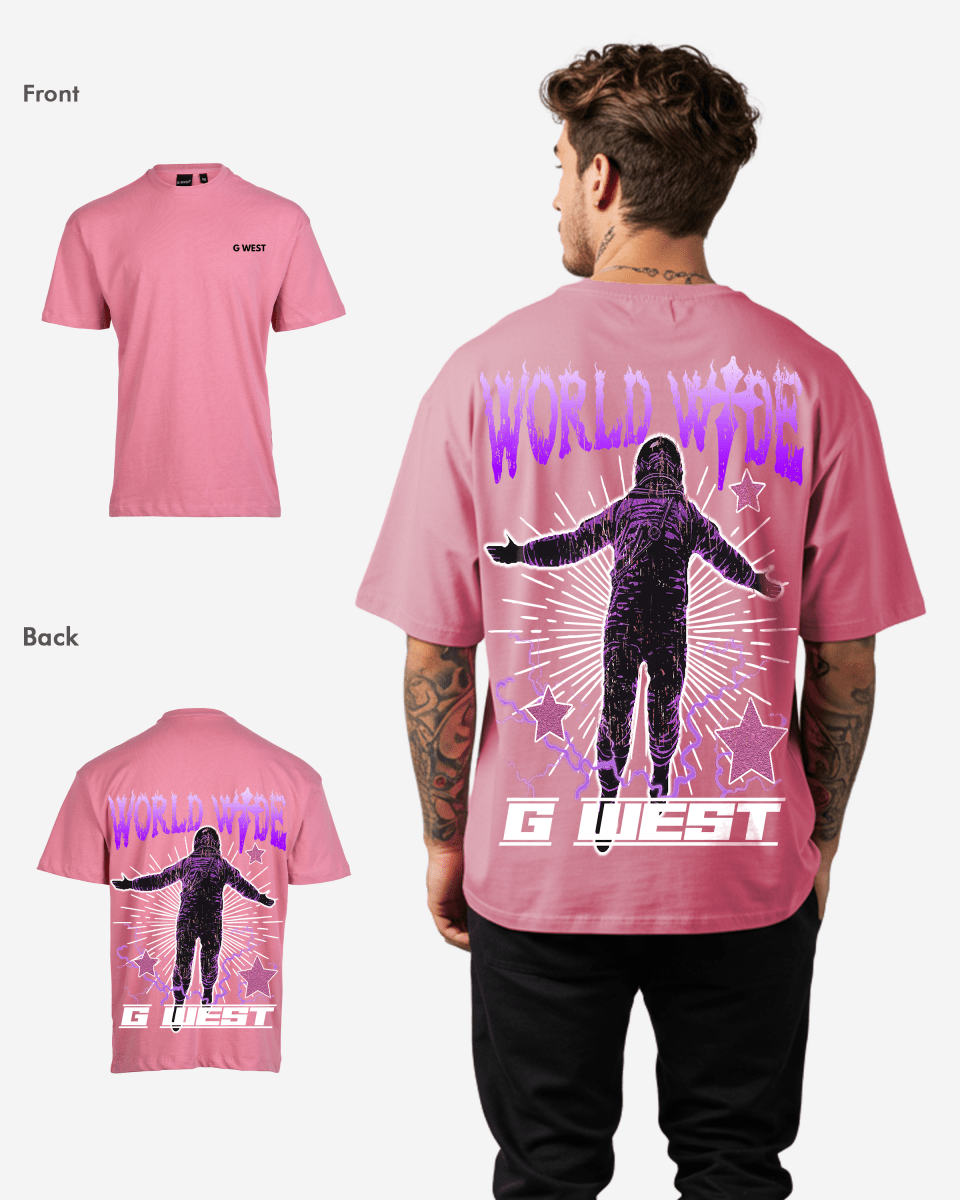 G West Mens Oversized World Wide Star Tee