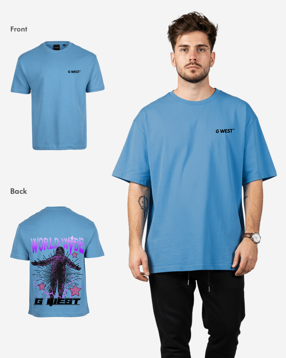 G West Mens Oversized World Wide Star Tee