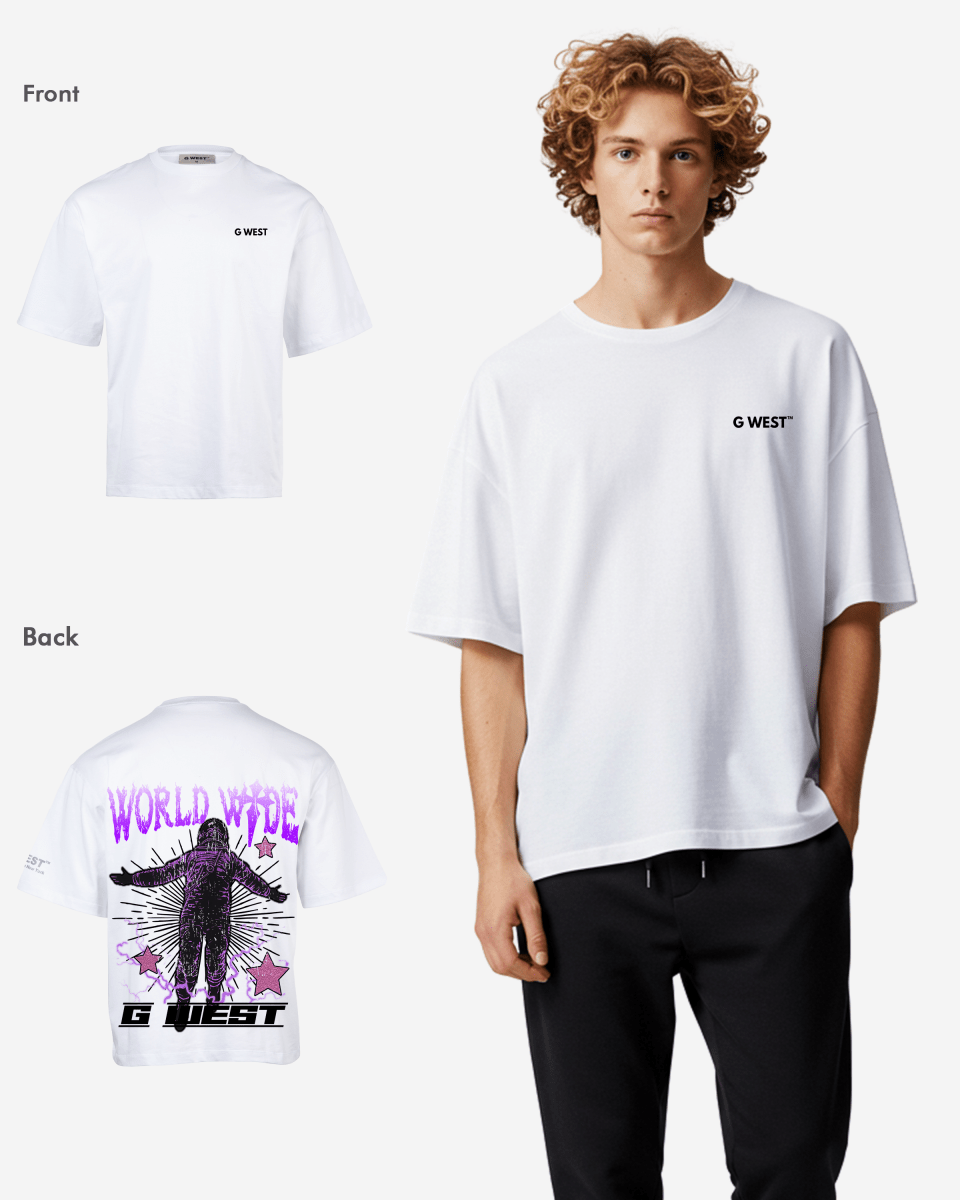 G West Mens Oversized World Wide Star Tee