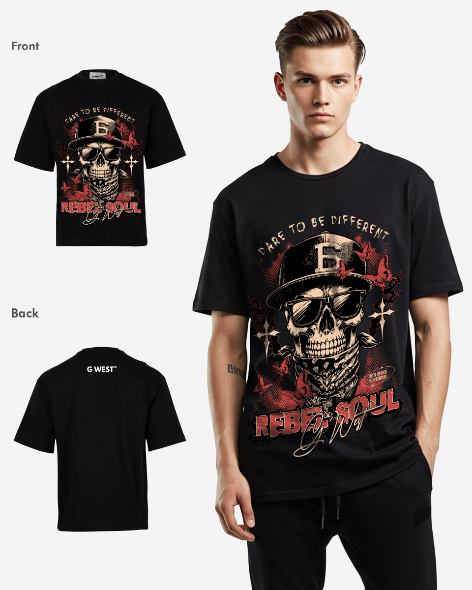 G WEST REBEL SOUL OVERSIZED T-Shirt Mens