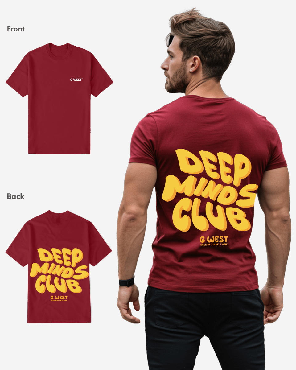 G West Mens Regular Fit Deep Minds Club T Shirt